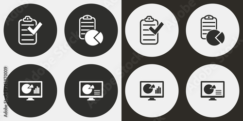 Business report icon set.