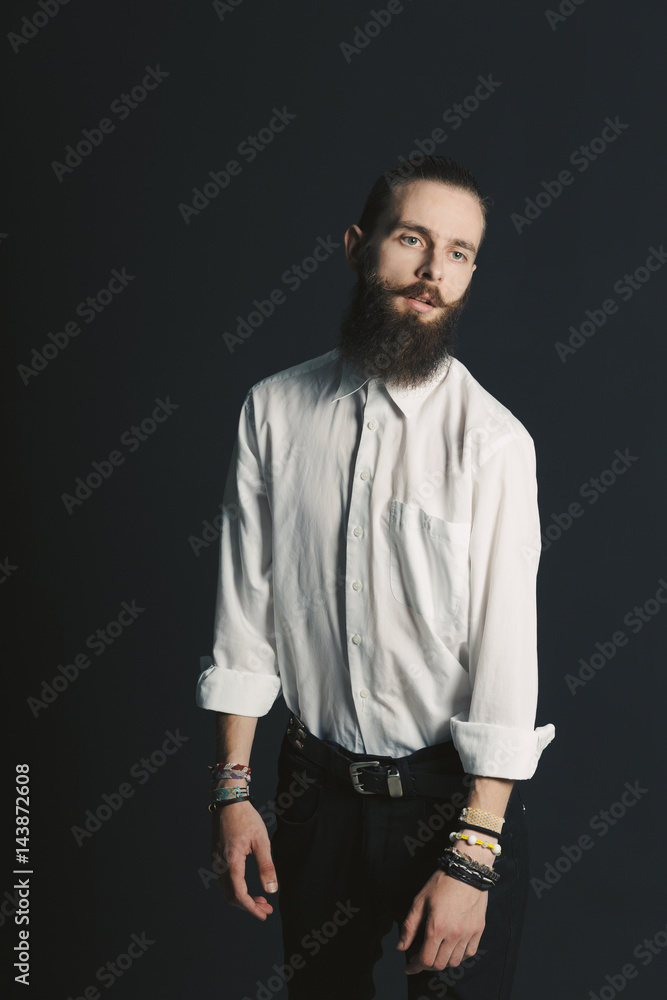 Fototapeta premium Hipster style bearded man