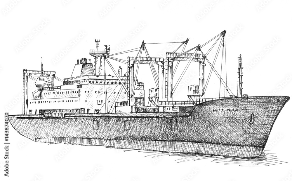 Obraz premium Cargo ship, reefer Baltic Forward