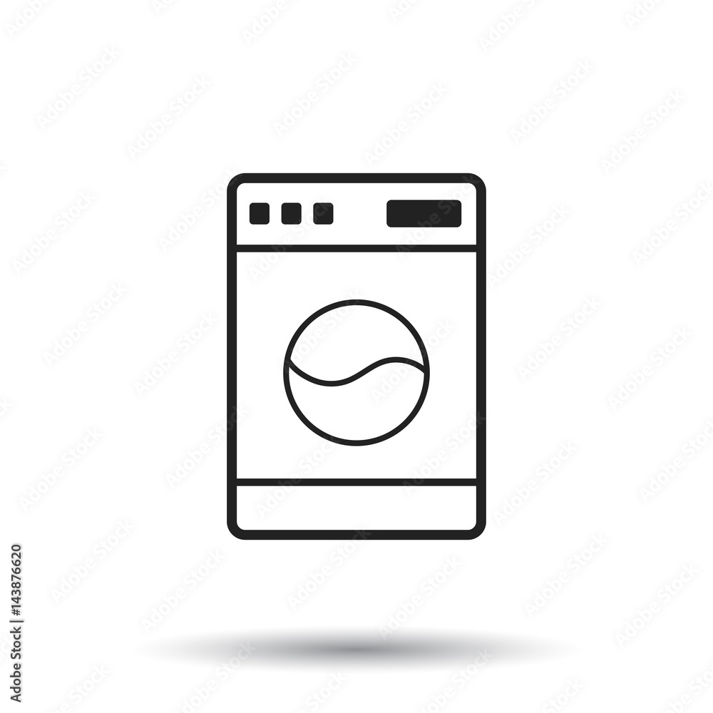 Washer flat vector icon. Laundress sign symbol flat vector illustration on white background. Washer flat vector icon. Laundress sign symbol flat vector illustration on white background.