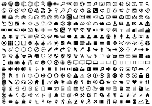 Black web icons set