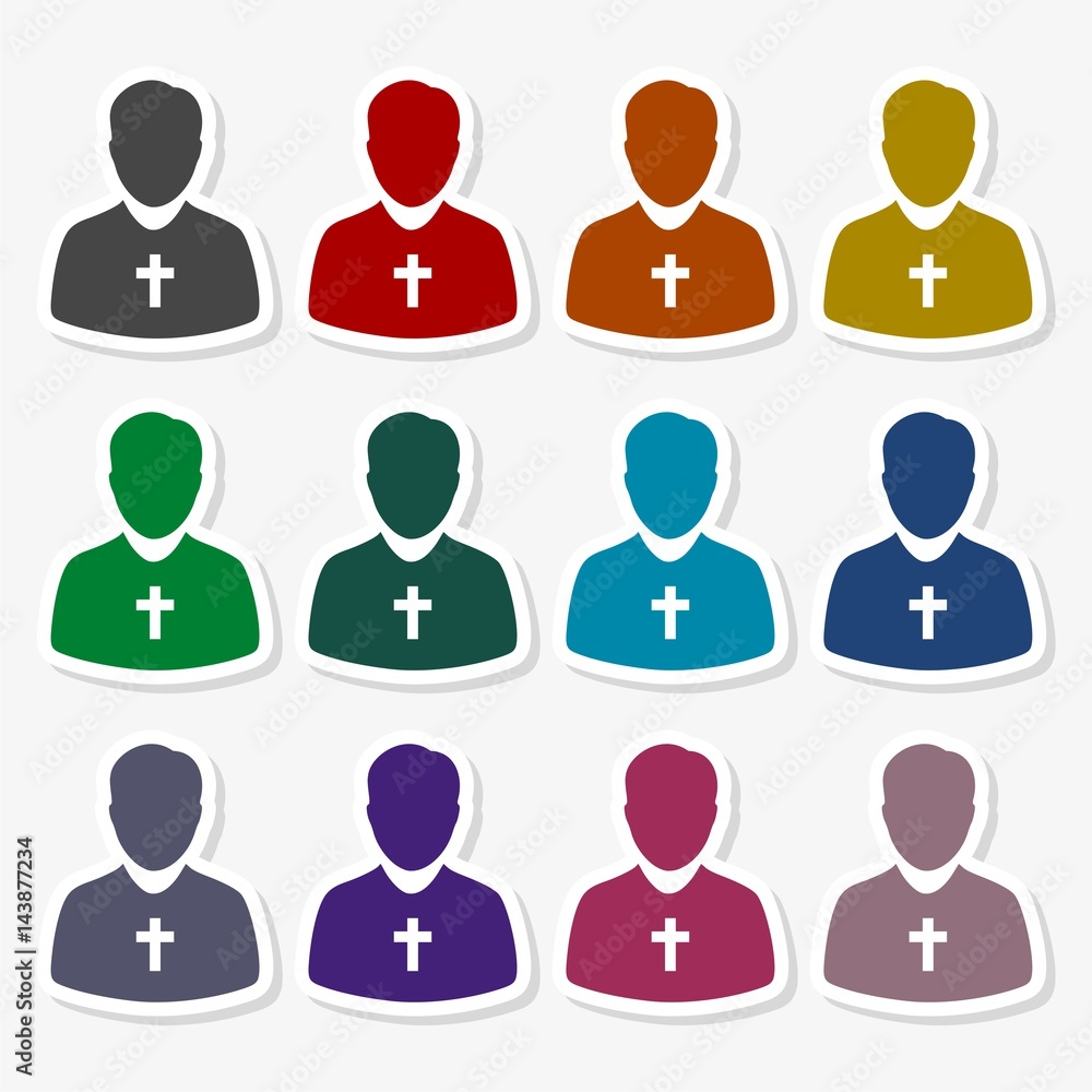 Priest Icon Flat Graphic Design - Illustration Priest Icon Flat Graphic Design - Illustration