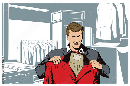Man in a clothing store.