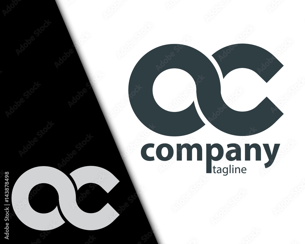Initial Letter OC Rounded Lowercase Logo Stock Vector | Adobe Stock