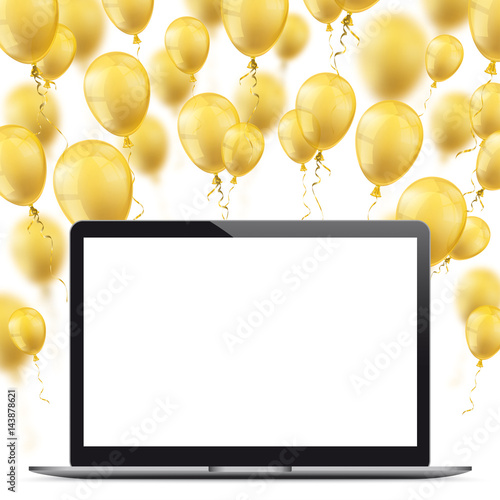 Notebook Golden Balloons White Cover