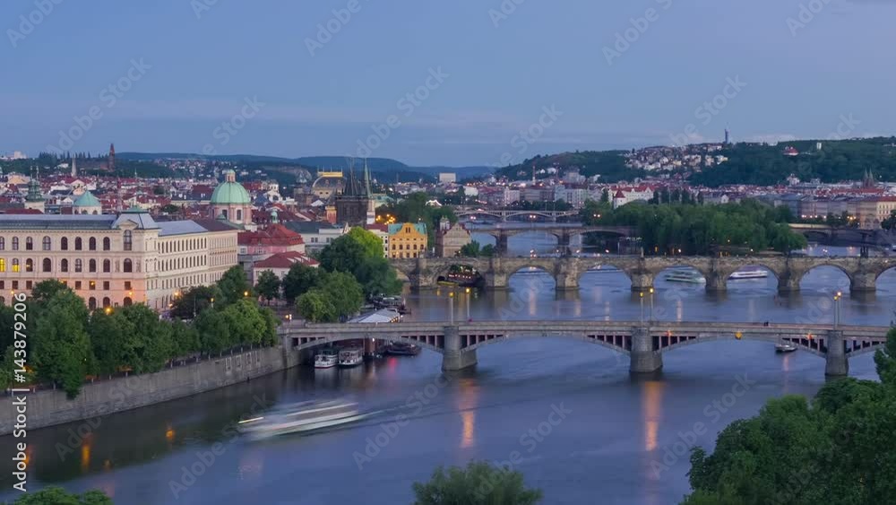 Zoom in timelapse of sunset in Prague Zoom in timelapse of sunset in Prague