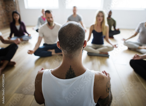 Diversity People Exercise Class Relax Concept