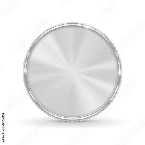 Silver coin. Blank round medal