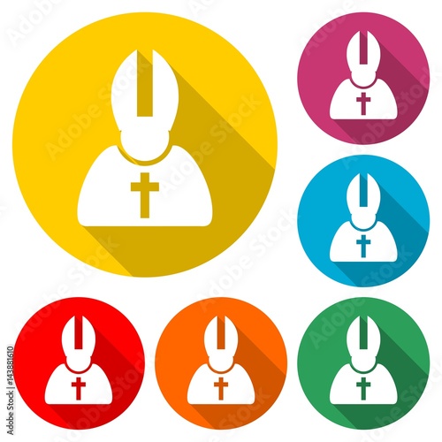 Priest Icon Flat Graphic Design - Illustration