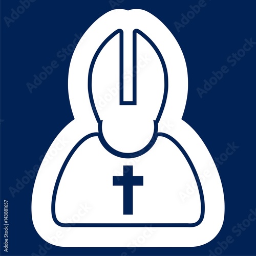 Priest Icon Flat Graphic Design - Illustration