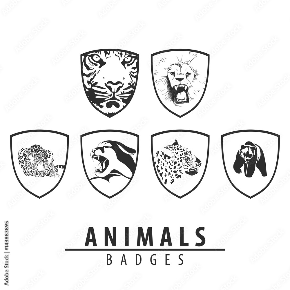 Animal emblem on white background Animal emblem on white background