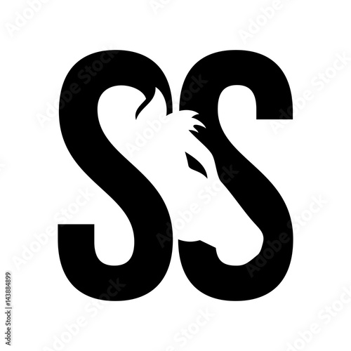 horse logo vector. letter S logo vector.