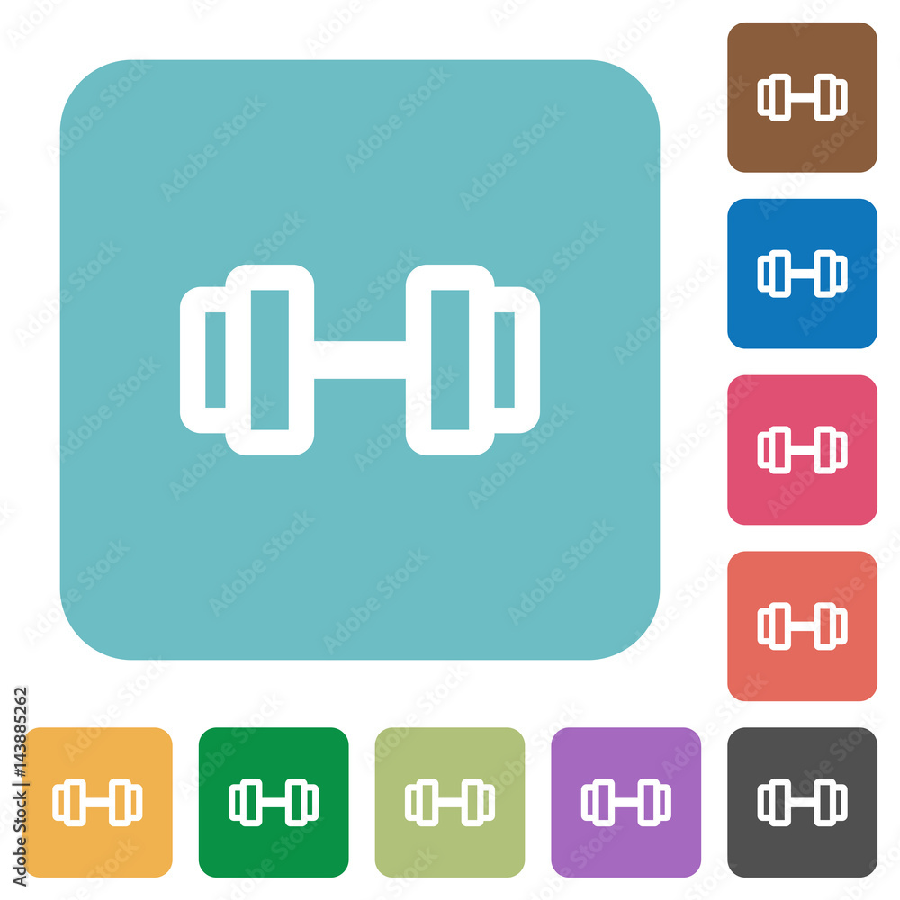 Barbell rounded square flat icons Barbell rounded square flat icons