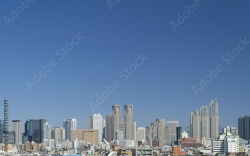 東京都市風景 新宿高層ビル群 全景