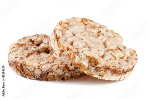 Grain crispbreads isolated on white background