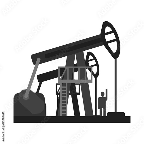 Oil pump jacks. Oil industry production equipment, Flat vector illustration