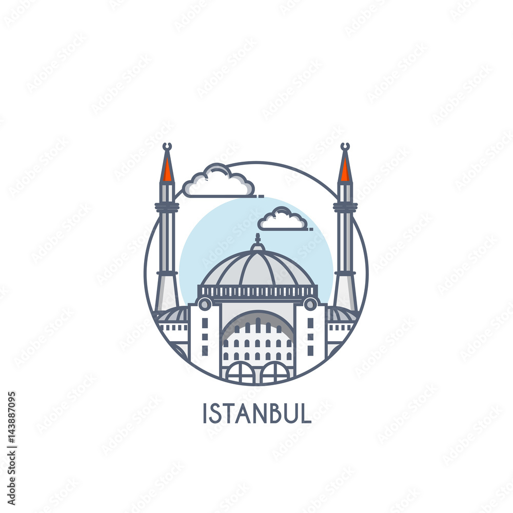 Flat line deisgned icon - Istanbul