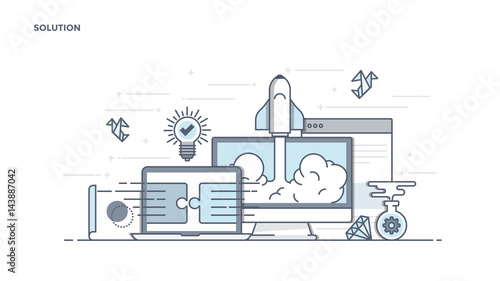 Flat Line Design Header - Solution