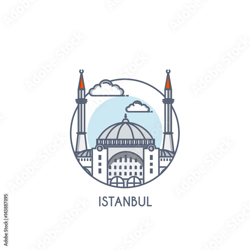 Flat line deisgned icon - Istanbul
