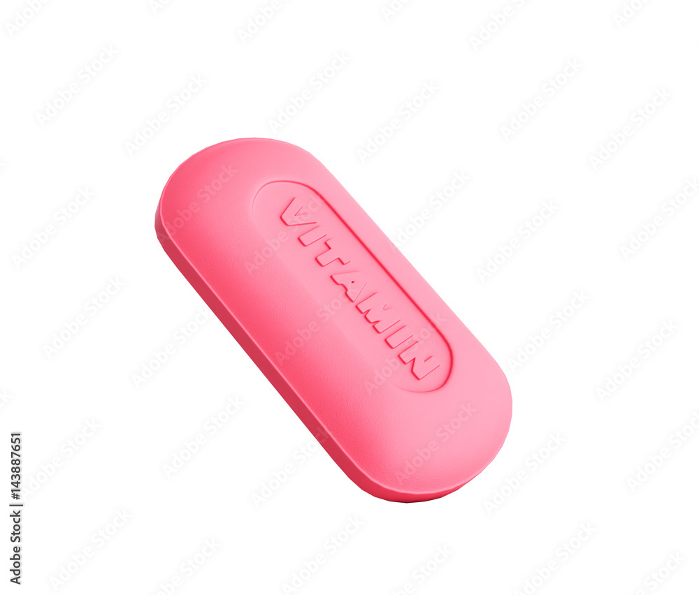 Vitamin pill 3d render no shadow Vitamin pill 3d render no shadow