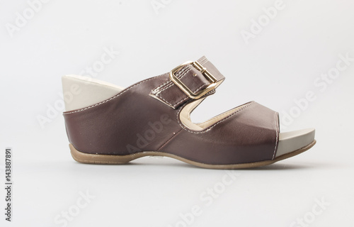 shoe or female fashion sandal on background.