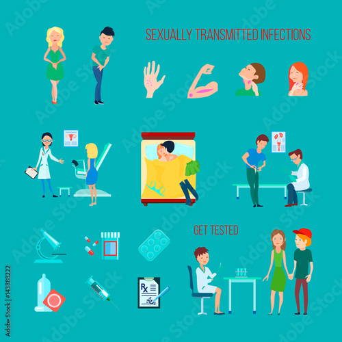 Sexual Health Diseases Icon Set