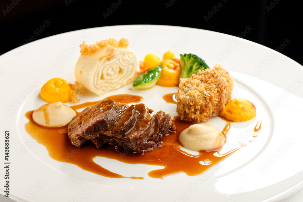 Fine dining Lamb meat steak with vegetable Fine dining Lamb meat steak with vegetable