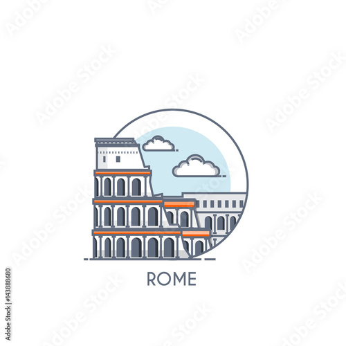 Flat line deisgned icon - Rome