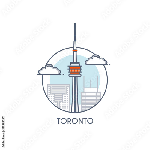 Flat line deisgned icon - Toronto