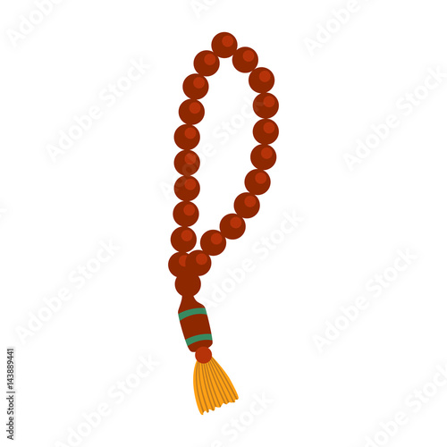 Wooden rosary, colorful vector illustration