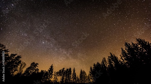Night sky over rural landscape © milosz_g