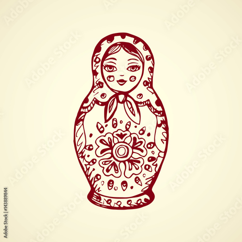 Vector drawing. Nested doll