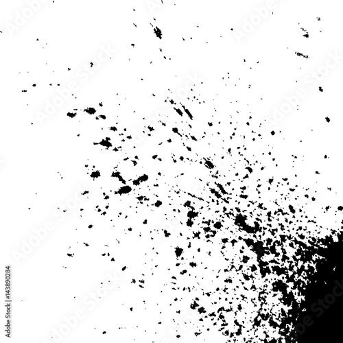 black explosion paint splatter. Small drops, spots isolated 