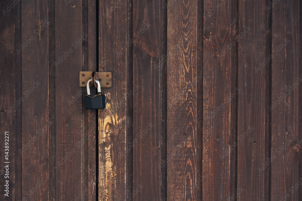 .Lock on the old door .Lock on the old door