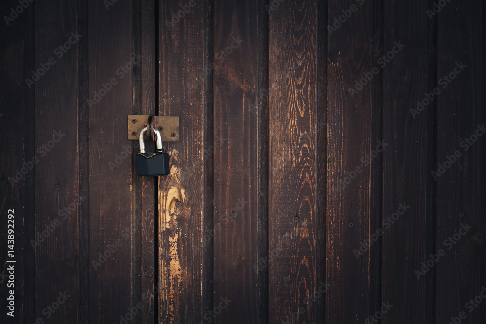 .Lock on the old door .Lock on the old door