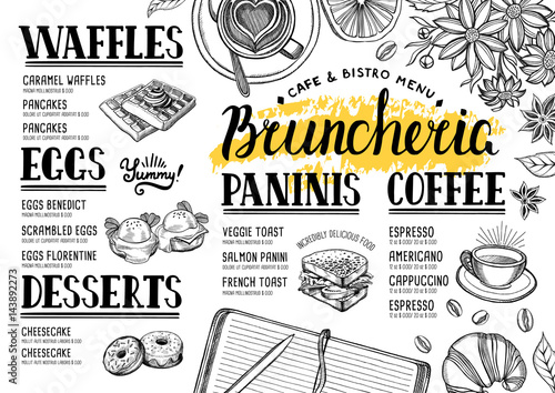 Menu restaurant, food template.