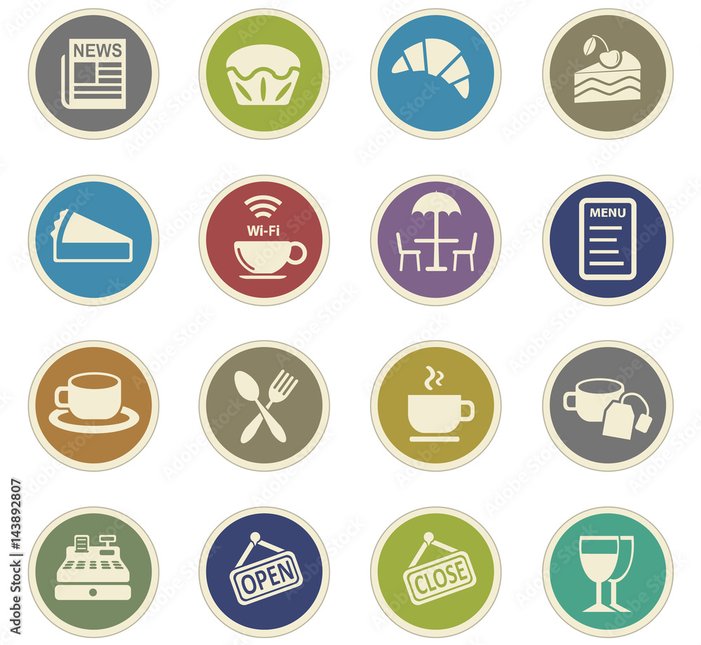 cafe icon set cafe icon set