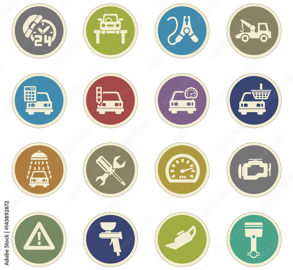 car service icon set