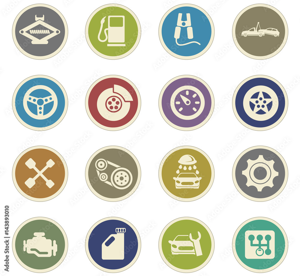 car service icon set