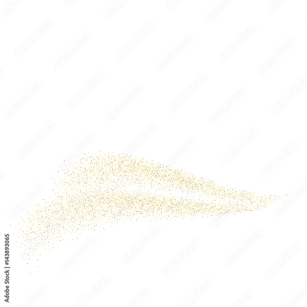Vector gold glitter wave abstract background, golden sparkles on white background, vip design template