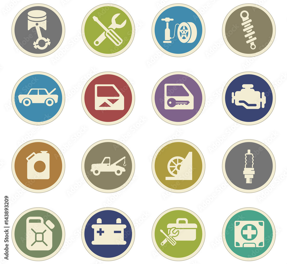 car shop icon set car shop icon set