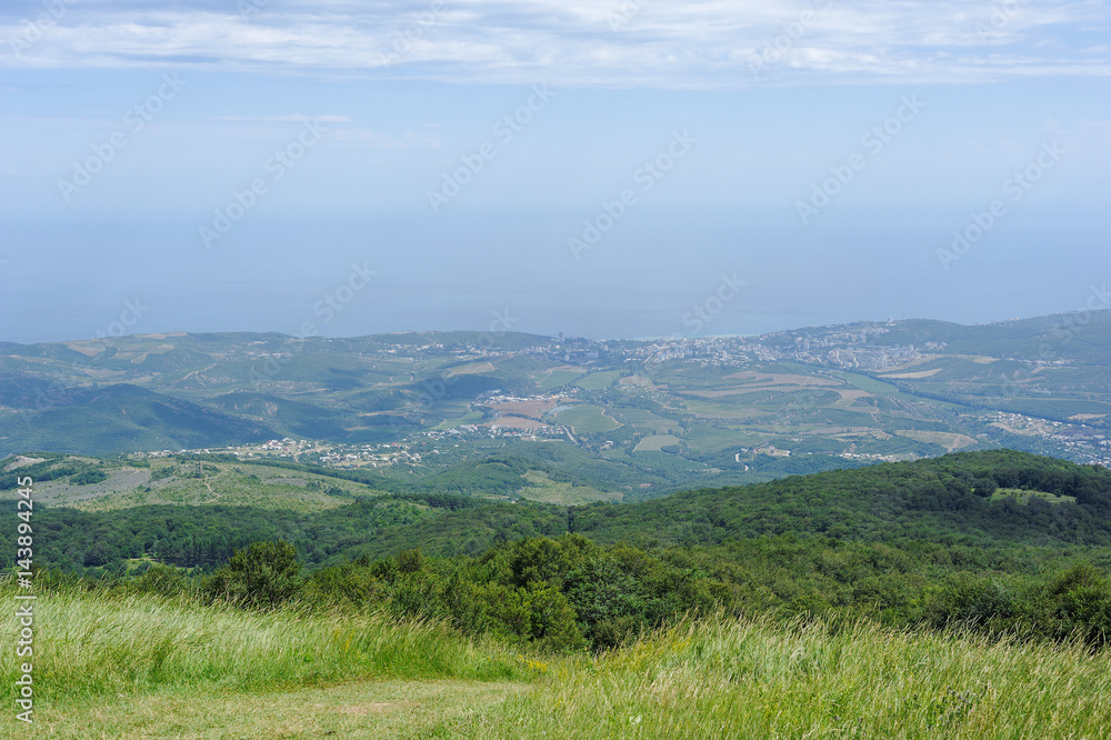 View of Black sea from the Crimean mountain, Russia
