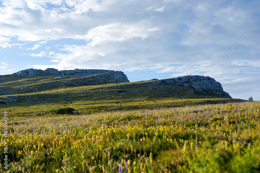 Chatyrdag mountain beautiful landscape in Crimea, Russia.