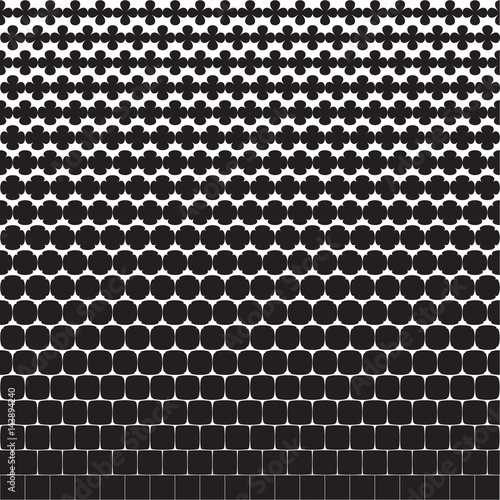 Abstract seamless geometric pattern from figures of different sizes, halftone