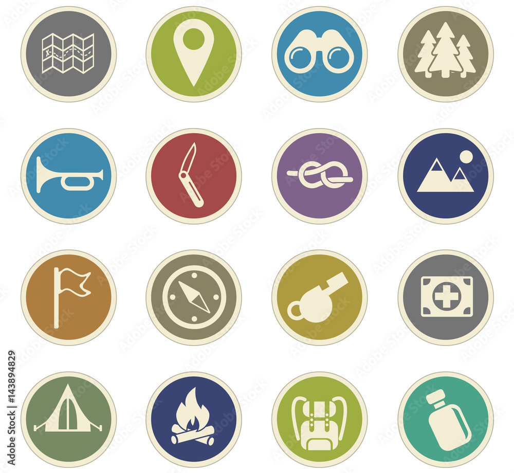 day of scouts icon set day of scouts icon set