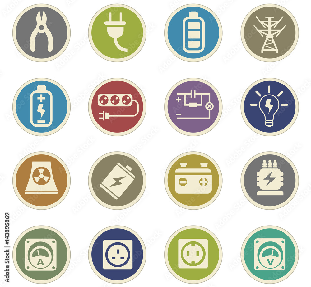 electricity icon set