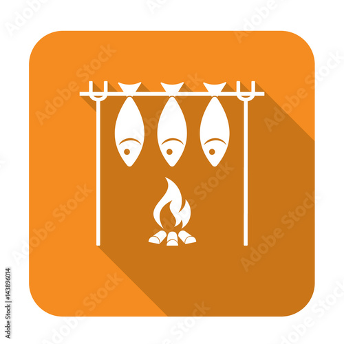 Grilled fish icon. Vector illustration
