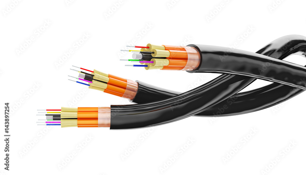 optical fiber on white background optical fiber on white background