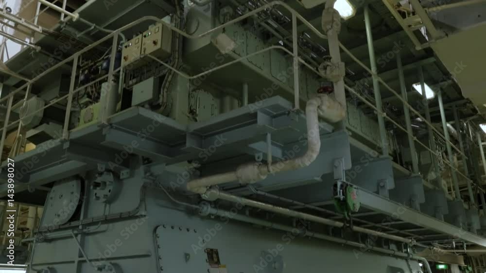 Marine diesel in engine room of ship Marine diesel in engine room of ship