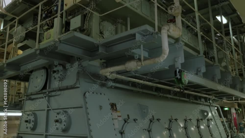 Marine diesel in engine room of vessel Marine diesel in engine room of vessel